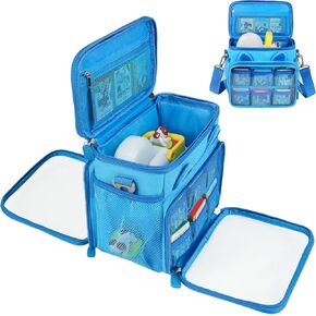 Carrying Case Compatible with Little Tikes Story Dream Machine Books Starter Set, Portable Cute Storage Bag for Storybook, Character & Accessories, Blue(Bag Only)