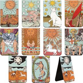 Chinco 10 PCS Tarot Magnetic Lagmarks Christmas Magnet صفحة علامة كتاب متنوع مجموعة Journal Journal Lockmark لعيد الميلاد هدية قراءة الطالب