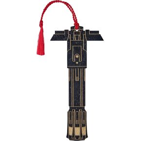 Star Wars Kylo Ren Lightsaber Bookmark - Laser محفور - مصنوع في الولايات المتحدة الأمريكية - علامة كتاب خشبية مع شرابة حمراء