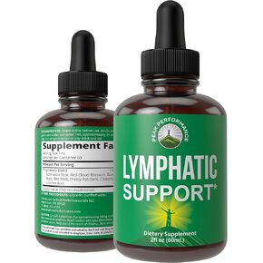 Lymphatic Drainage Drops. Sugar Free 7-in-1 Lymph Detox And Cleanse Support. Vegan Supplement with Echinacea Root, Red Clover Blossom, Burdock/Red Root, Cleavers Herb, Licorice Root, And More!