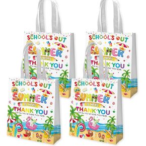 Xvvti 20Pcs End of Year Gifts Bags with Handles Bulk Last Day of School Goodies Bags for Summer School's Out Classroom Favors Student Gifts