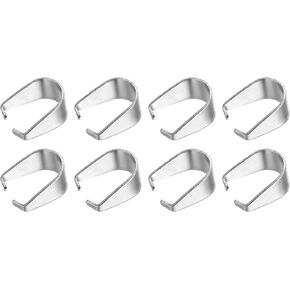 uxcell 200pcs مشبك قرصة ، 4 × 9 مم مقطع مقطع قلادة موصل بكفالة من الفولاذ المقاوم للصدأ بكفالة للمجوهرات صنع المجوهرات DIY ، ألوان الصلب