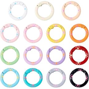 Craftdady 15pcs سبيكة الربيع حلقة المشابك حول مقاطع الربيع carabiner o حلقة المفاجئة مشبك الزناد الربيع مفاتيح الدعاة حامل آمن 24 × 3.5 مم لتصنيع مفتاح Craft Craft Making