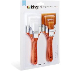 مجموعة فرشاة Kingart الكبيرة من 6 ، أحمر/فضية/أبيض/ذهبي
