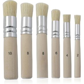 Xgng 6pcs Hog Bristle Bristle فرش الأطفال اللوحة الزيتية الفنية