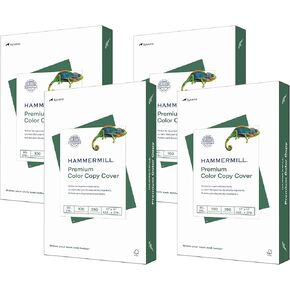 Hammermill Cardstock, Premium Color Copy, 80 lb, 17 x 11-4 Pack (250 Sheets) - 100 Bright, Made in the USA Card Stock, 120037R, White