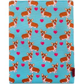 Corgi Dog Lover's Book Sleeve Protector - Cover Book Cover المتوسطة للورق والخليطات | هدايا كورجي للقراء والمكتب والسفر