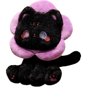 لعبة Elainren Crave Cat Plush Histten مع أجنحة الخفافيش ، Kitty Kitty محشو بالحيوان الزهري القط بلوشي لينة وسادة وسادة ديكور فروي الخفافيش Dolls Dolls لعيد الميلاد ، 11.8 '' (الوردي/الأرجواني)