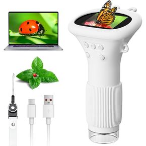 Microscope for Kids, Ahalfcit Microscope with 2'' Inch Screen -1000X Zoom Portable Camera, Birthday for 3 4 5 6 7 8 9 0 11 12 Years Old Kids,Science Educational Toys - Yellow