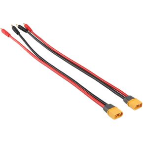 2PC XT60H (XT60 UPGRAGEN) XT60 CABLES COONTER CONCETRONT إلى 4MM BANANA PLUTS BATERATION شحنة كابل محول الرصاص لـ RC Helicopter Quadcopter XT60 LIPO Battery Plugh Charge 12AWG 30cm