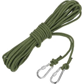 MECCANIXITY Hollow Braided Polypropylene Anchor Rope with Hook, 1/4 Inch 66ft Nylon Floating Line for Marine Pool Life Boat Anchor Rope, Black
