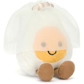 لعبة jellycat amuseables لعبة Boiled Egg Bride محشوة ، 5.5 بوصة - فود أفخم - هدية زفاف ومشاركة ممتعة