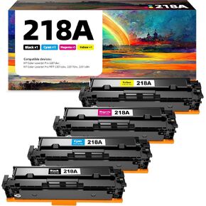 218A 218X (Need CHIP) Toner Cartridge Replacement for HP 218 A for HP218A 218X Compatible with Color Laserjet Pro 3201dw MFP 3301 Series (W2180A W2181A W2182A W2183A - 4 Pack)