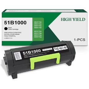 51B1000 High Yield Toner Cartridge (1 Pack, Black) - Compatible 51B1000 Black Toner Cartridge Replacement for Lexmark MS317 Toner Cartridge MS317dn MS417dn MS517dn MS617dn MX317dn Printer