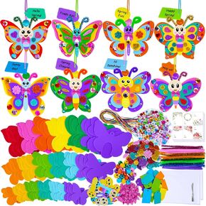 Winlyn 24 Sets Spring Butterfly Craft Kits DIY ثلاثية الأبعاد الزخارف الزخمة الزخارف مجموعة الفن المتنوعة ملصقات رغوة الفراشة