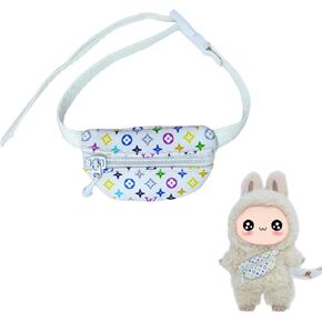 حقيبة Labubu Doll Mini Crossbody - ملحق أزياء لطيف لشخصيات الفينيل 3.5 بوصة (وليس لعبة ، وليس للأطفال دون سن 12) بيضاء
