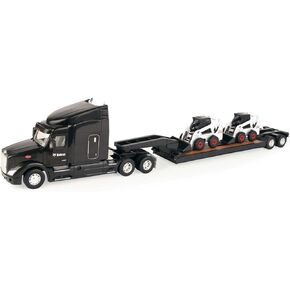 Ertl 1/32 Big Roads Peterbilt 579 مع مقطورة Lowboy و 2 Die-Cast Bobcat S450 Skidloaders 47368