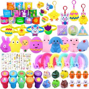 Ximishop 73pcs حفلة عيد الفصح تفضل مجموعة متنوعة ، حشو بيض عيد الفصح سلة سلة الفصول الدراسية جائزة هدية للأطفال ، عيد الفصح Pinata Filler Goodie أكياس