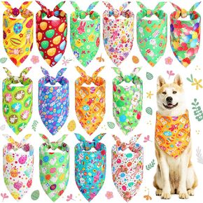 Weewooday 14 Pieces American Flag Dog Bandanas 4th of July Dog Bandana Patriotic Independence Day Bibs Triangle Pet Scarf Kerchief Set for Medium to Large Dogs Cats Pets