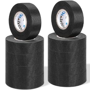 Wire Harness Tape Bulk, 2-Inch by 50-Ft (5-Pack) Adhesive High Noise Resistance Heat Proof Chemical Fiber Fabric Electrical Tape for Automotive Electrical Wrap Protection Insulation Cable Fixed