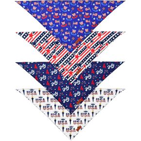 4 Pack Easter Dog Bandanas Pet Reversible Triangle Scarfs Easter Puppy Bandanas Spring Pet Accessories for Small Medium Large Dogs