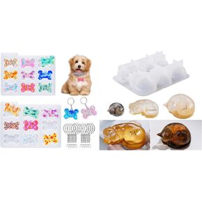 Bundle Pet Memorial Statue Mold and Pet Tag Resin Mold