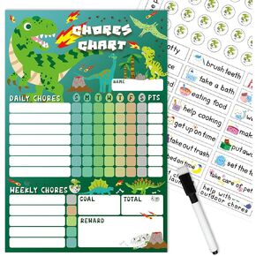 Ekishoal Dogs Kids Chore Chart مجموعة مغناطيسية - 5 في 1 - مخطط مكافأة للأطفال ، مخطط سلوك جيد للأطفال في المنزل ، مخطط مسؤوليتي للأطفال ، مخطط مكافأة مغناطيسي لسلوك الأطفال - كبير