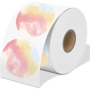 3 Inch Round Thermal Labels, Thermal Sticker Labels Color, Self-Adhesive Labels for Small Business Supplies, Compatible with MUNBYN Thermal Printer Labels, Thermal Shipping Label Printers, 500 Pcs