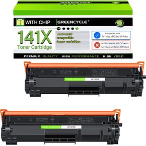 greencycle Compatible Replacement for Hp 141X Black Toner Cartridge High Yield Laserjet Pro M110w M110w MFP M140w M140w M139w Cannot be Used for M110WE, M139WE, M140WE and H P+ Printer(2Pk,with chip)