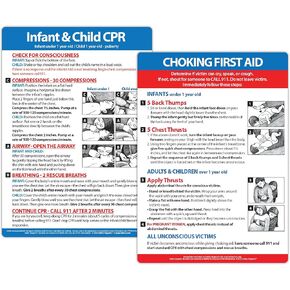 مغناطيس السلامة 2 حزمة: الاختناق الإسعافات الأولية والرضع والمغناطيس ثلاجة CPR - Heimlich المناورة ، CPR للأطفال ، الأطفال ، البالغين 5x7 في.