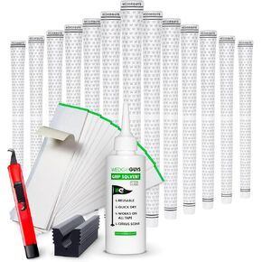 Wedge Guys GLP Velvet Golf Grips 13 Pack with Deluxe Grip Kit | All Weather Performance with Tour Level Traction | in White/Black & Standard/Midsize in Kuwait