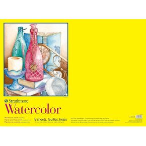 Strathmore 300 Series Watercolor Paper Pad for Painting and Art, Coldpress, 22 x 30 inches, 8 Sheets