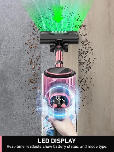 Cordless Vacuum Cleaner, 350W/30Kpa 8 in 1 Powerful Stick Vacuum, with Anti-Tangle Brush and Upgraded Green Light, 40mins Runtime Rechargeable Lightweight Vacuums for Hardwood Floor,Pet Hair in Saudi Arabia