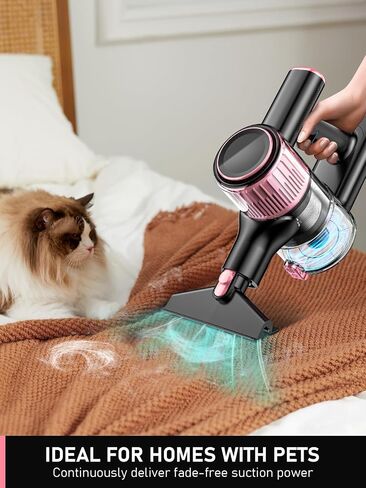 Cordless Vacuum Cleaner, 350W/30Kpa 8 in 1 Powerful Stick Vacuum, with Anti-Tangle Brush and Upgraded Green Light, 40mins Runtime Rechargeable Lightweight Vacuums for Hardwood Floor,Pet Hair in Saudi Arabia