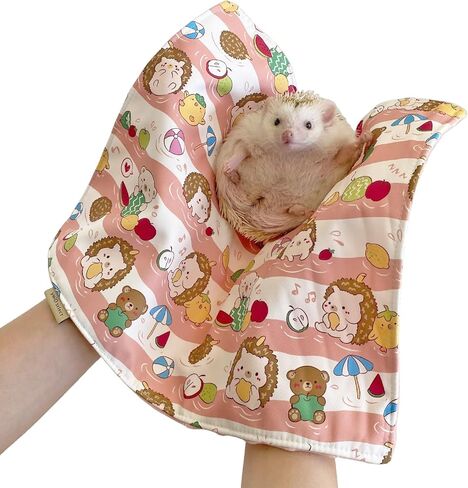 Pet Small Animal Bedding Fleece Cage Liner Fabric, 30 x 40 CM Blanket - Ideal for Guinea Pigs, Hedgehogs, Sugar Gliders - Reversible and Machine Washable (Pink) in Kuwait
