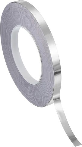PATIKIL Metalized Polyester Film Tape 3/8 Inch x 55 Yards, Metallic Decor Tape Brushed Silver Adhesive Mirror Tape for Detailing Accent Wall Graphic Arts Boat Trim Walls in Saudi Arabia