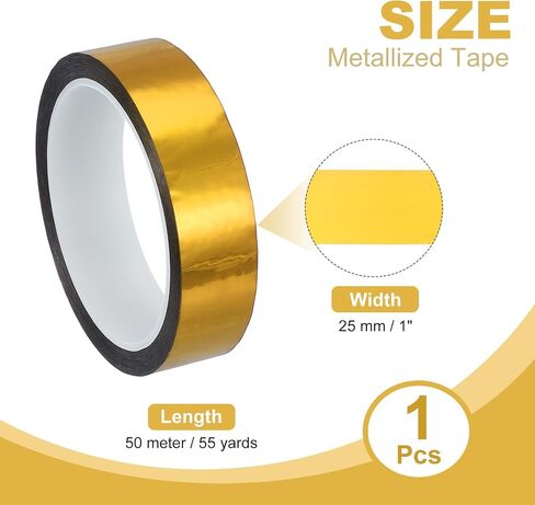 PATIKIL Metalized Polyester Film Tape 3/8 Inch x 55 Yards, Metallic Decor Tape Brushed Silver Adhesive Mirror Tape for Detailing Accent Wall Graphic Arts Boat Trim Walls in Saudi Arabia