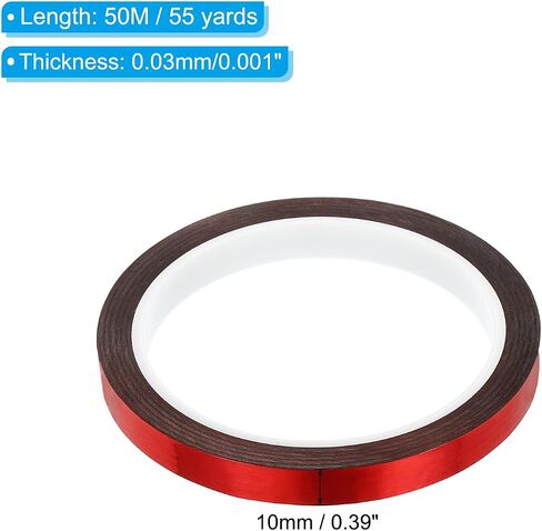 PATIKIL Metallic Tape 0.4 Inch x 55 Yards, 2 Pack Holographic Metalized Reflective Self Adhesive for DIY Art Craft Wrapping Wall Decoration, Red in Saudi Arabia