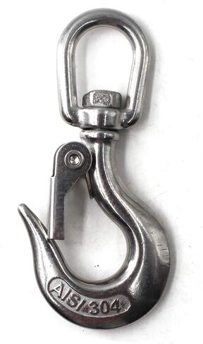 304 Stainless Steel Lifting Hook Heavy Duty Lifting Safety Hook Rotatable WLL 150 KG (Pack of 2) in Kuwait