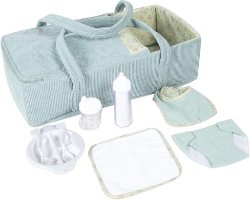 Doll Carrier Doll Carry COT CRIP مجموعة مع أواني التغذية التغذية وتغيير الملحقات 7 قطع ، تناسب 16 "دمى الفتاة الأمريكية in Kuwait