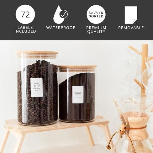 Coffee Bar Essentials Coffee Labels Stickers - 72 Coffee Syrup Labels Coffee Station Organizer - Coffee Labels for Coffee Bar Accessories Gifts Coffee Bar Organizer Coffee Essentials in Kuwait