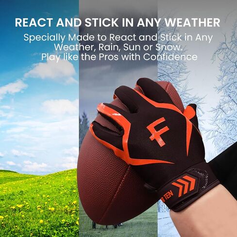 Football Gloves Youth Adult Pro 3.0 Upgrade Ultra Stick Palm Receivers Flexible Silicone High Grip Receiver Glove for Kids Boys Men Women in Saudi Arabia