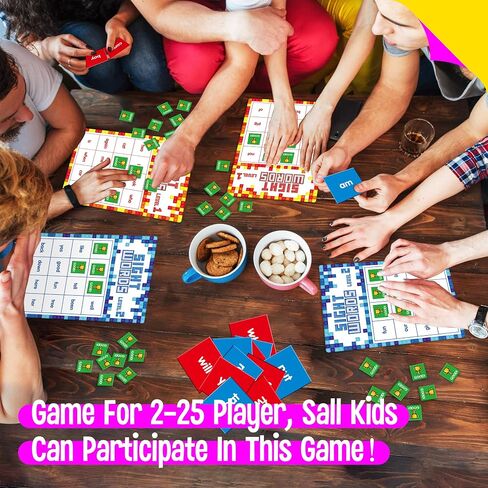 SpriteGru Christmas Bingo Game, 25PCS Bingo Board Game, 2-25 Players Bingo Game Set for Teenager or Adults Xmas Party, Fun Interesting Activity Winter Party Supplies in Kuwait