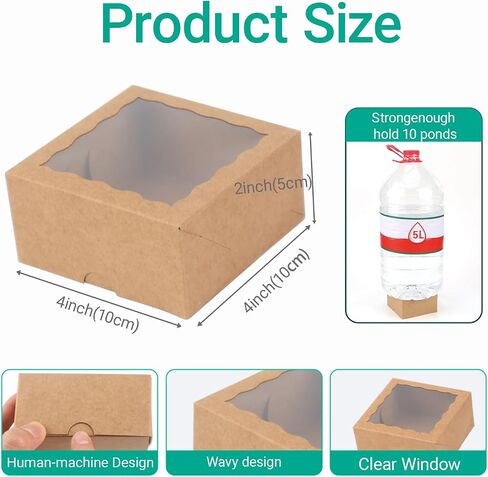 40 Pack White Bakery Boxes 4x4x2 Inches Cookies Boxes Mini Bundt Cake Boxes Pie Boxes Cinnamon Roll Treat Boxes Chocolate Truffle Boxes Party Wedding Favor in Saudi Arabia