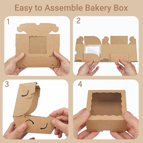 40 Pack White Bakery Boxes 4x4x2 Inches Cookies Boxes Mini Bundt Cake Boxes Pie Boxes Cinnamon Roll Treat Boxes Chocolate Truffle Boxes Party Wedding Favor in Saudi Arabia
