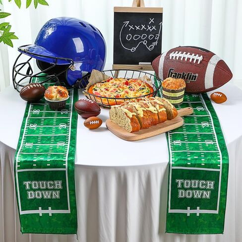 6 Pcs Basketball Party Table Runner 60 x 6 Inch Sports Tablecloth Runner Field Tablecloth Striped Basketball Table Runner for Sports Party Dining Room(Basketball) in Kuwait