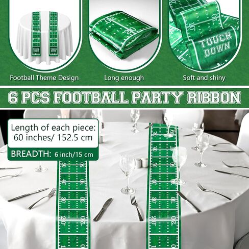 6 Pcs Basketball Party Table Runner 60 x 6 Inch Sports Tablecloth Runner Field Tablecloth Striped Basketball Table Runner for Sports Party Dining Room(Basketball) in Kuwait