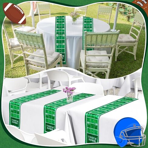 6 Pcs Basketball Party Table Runner 60 x 6 Inch Sports Tablecloth Runner Field Tablecloth Striped Basketball Table Runner for Sports Party Dining Room(Basketball) in Kuwait