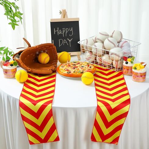 6 Pcs Basketball Party Table Runner 60 x 6 Inch Sports Tablecloth Runner Field Tablecloth Striped Basketball Table Runner for Sports Party Dining Room(Basketball) in Kuwait