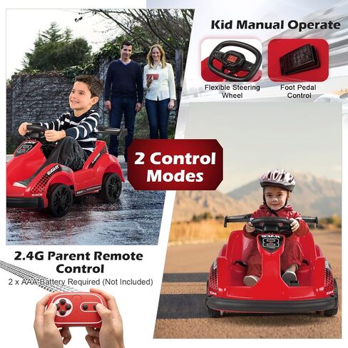 HONEY JOY Electric Go Kart, 6V Battery Powered Ride On Racing Car w/Remote Control, Safety Belt, Slow Start, Music, 4 Wheeler Electric Vehicle for Kids, Gift for Boys Girls (Pink) in Kuwait